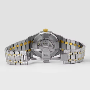 Luxury Men's Stainless Steel <b>Watch</b> <b>Diamond</b> Dial Analog Quartz Movement Date Display 40mm Case 20mm Band Folding Clasp - Product Image 4