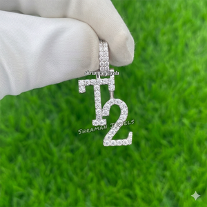 Personalized 925 <b>Silver</b> Initial Letter Number Natural Diamond Pendant Charms Custom Name <b>Necklace</b> Rhodium Plated Trendy Unisex - Product Image 2