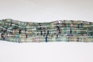 Fluorite facettes pneu forme perles Fluorite roue coupe perles Fluorite Heishi perles pour la fabrication de bijoux - Product Image 2