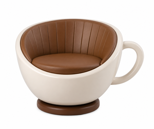 Fauteuil de salon moderne en forme de tasse à café, fauteuil d'appoint luxueux rembourré pour salon, hôtel, café - Product Image 1
