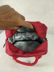 Red Insulated Polyester Lunch <b>Bag</b> with Zipper Closure Multi-Pocket Design for School <b>Picnic</b> & Travel Food Storage - Product Image 4