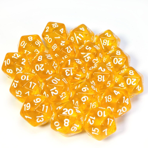 Acrylic Transparent Yellow <b>Polyhedral</b> <b>Dice</b> D20 Resin DND <b>Dice</b> for RPG Tabletop Game Game Accessories Board Game - Product Image 1