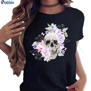 T-shirt d'été noir pour fille, T-shirt graphique, vêtement décontracté, haut respirant, imprimé rose, imprimé papillon, modèle basique - Product Image 2