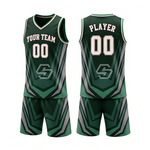Maillot de basket sans manches personnalisé à sublimation, col en V, unisexe adulte, respirant, en maille, anti-humidité, polyester, uniformes d'équipe - Product Image 1