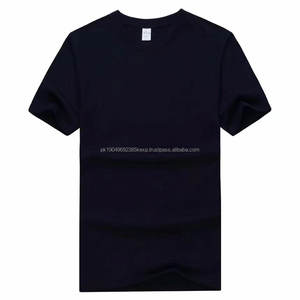 T-shirt surdimensionné en gros blanc uni T-shirts pour hommes en coton noir 190gsm - Product Image 1