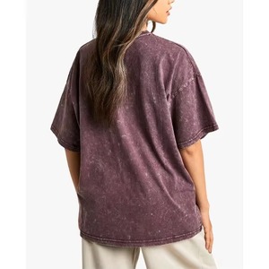 T-shirts délavés pour femmes, lavables, antibactériens, confortables, tendance, prix de gros, faible MOQ - Product Image 4