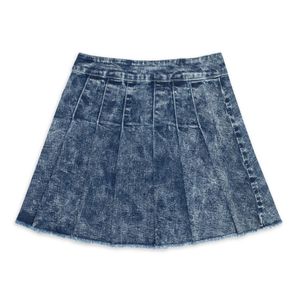 กระโปรงยีนส์จีบแฟชั่นใหม่สำหรับเด็กผู้หญิง ปรับแต่งได้ ผ้าฝ้ายลำลองใส่สบายสำหรับฤดูร้อน คุณภาพสูง - Product Image 1