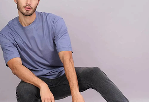 Men's Oversized Drop Shoulder T-<b>Shirt</b> Unisex Plain Cotton and <b>Polyester</b> Wholesale No Label Woven T <b>Shirts</b> - Product Image 4