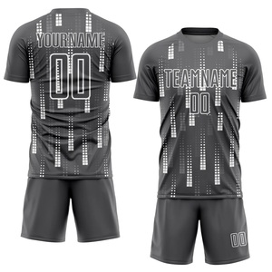 Conjunto de Camiseta de Fútbol Negra Personalizada, Sublimada, Cuello Redondo, Manga Corta, Absorbe la Humedad, Uniforme de Equipo Masculino, Talla Adulto - Product Image 1