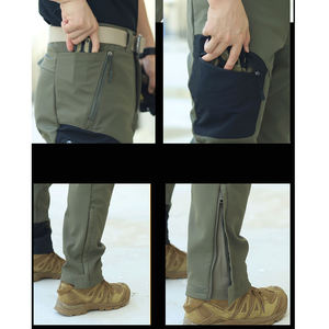 Pantalon tactique vert olive pour homme, softshell coupe-vent respirant, vêtements de chasse en plein air, saison hivernale, taille adulte, service OEM - Product Image 6
