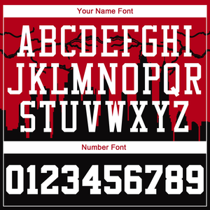 Juego de Fuentes Personalizadas para Camisetas de Baloncesto, Letras Blancas, Números, Fondo Rojo y Negro, Duradero, para Todas las Temporadas, Ropa Deportiva - Product Image 2