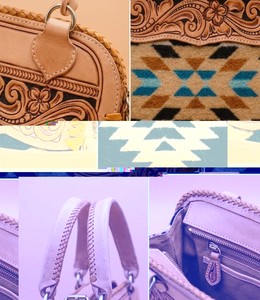 Bolso de hombro estilo vaquero con estampado floral en relieve y ribete tejido para uso diario - Product Image 3