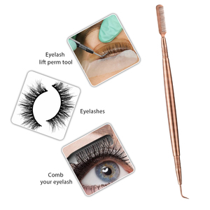 Outils de rehaussement de cils en acier inoxydable de qualité supérieure, couleur or rose, avec peigne, outils de lifting des cils, fabricant OEM ODM - Product Image 6