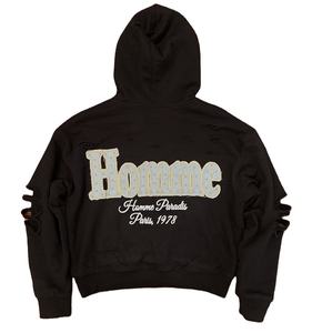 Hoodies de haute qualité avec broderie personnalisée, imprimé, en coton, coupe courte, surdimensionnés, effet délavé, zippés, respirants, pour hommes, prix raisonnable, OEM - Product Image 2