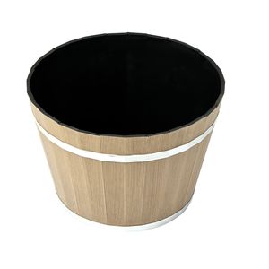 Vasi per Piante a Forma di Botte di Whisky da 30 cm, Set da 4, Grandi Vasi Decorativi in Plastica PP con Fori di Drenaggio per Balcone - Product Image 3