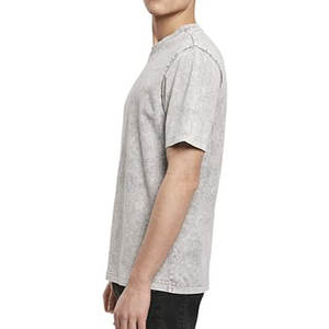 เสื้อยืดแขนสั้นลำลองผ้าฝ้าย 100% ทรงหลวม ล้างสีแบบแอซิดวอช ขายส่ง รับสกรีนโลโก้ เสื้อยืดล้างสีแบบแอซิดวอชสำหรับผู้ชาย - Product Image 4