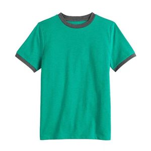 Camiseta Deportiva Personalizada Ville para Hombre, Roja, Manga Corta, Cuello Redondo, Transpirable, Sólida, Casual, con Ribete en Contraste, Poliéster/Algodón, 220g - Product Image 3