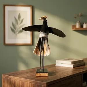Modern Handmade Wood <b>Rustic</b> Bird Branch Sculpture Eco Friendly Artisan Home Tabletop Decoration Orissa Wholesale Export - Product Image 4