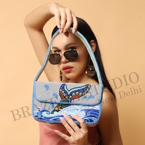 New Arrival BRAZEAL STUDIO Velvet Fashion Designer Women Single Beaded Geometric Pattern Shoulder Clutch Purse Cover Daily Life - Product Image 1