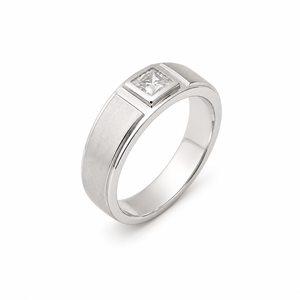 925 <b>Sterling</b> <b>Silver</b> Princess Cut Cubic Zirconia Band <b>Ring</b> for <b>Men</b> Wedding Party Gift High Polish Finish - Product Image 3