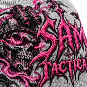 Gorro SAM TACTICAL Estilo Punk con Calavera Bordada, Gris y Rosa, para Hombre, Invierno, Aire Libre, 56-58CM, Precio Económico, Personalizable - Product Image 6