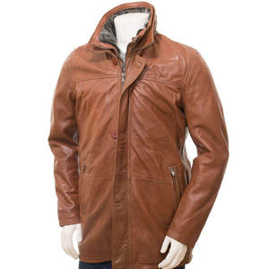 Veste en cuir pour homme de qualité supérieure, style streetwear, respirante, coupe-vent, imperméable, hiver, impression personnalisée, poches zippées - Product Image 3