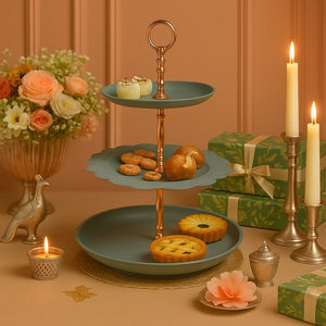 <b>3</b> <b>Tier</b> Cupcake <b>Stand</b> for Birthday, Wedding Party Metal Round Shape <b>Cake</b> <b>Stand</b> - Product Image 3