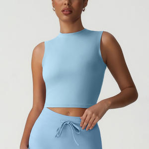 Top Deportivo Corto sin Mangas para Mujer, Personalizado al por Mayor, para Yoga, Gimnasio, Entrenamiento, Ejercicio, Ropa Deportiva Activa - Product Image 2