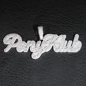 Pendentif Lettre Mamba Forever en Argent 925 Plaqué Or avec Moissanite, Breloque Religieuse Hip Hop pour Hommes et Unisexe - Product Image 2