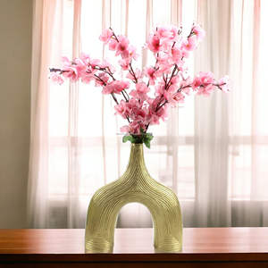 Jarrón de Flores de Aluminio Dorado Hecho a Mano, Diseño Moderno, Ecológico, Decoración para el Hogar y Bodas, Alta Calidad, Gran Demanda - Product Image 1