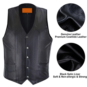 Gilet en cuir respirant pour homme au design unique, nouvelle mode, couleur personnalisée, gilet de moto en cuir véritable à vendre - Product Image 4