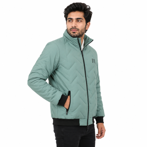 Quilted Padded Men's <b>Jackets</b> Lightweight Winter Outerwear Stand Collar Full Zipper Ribbed Cuffs Hem Zipper Pockets Casual Coat - Product Image 3