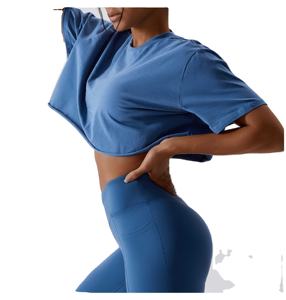 เสื้อยืดครอปผ้าฝ้าย100% คุณภาพสูงสำหรับผู้หญิงขนาดใหญ่พิเศษระบายอากาศได้แบบลำลองฤดูร้อน - Product Image 5