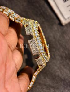 Ensemble de montre et bracelet de luxe entièrement sertis de pierres, style hip-hop, accessoires de mode haut de gamme - Product Image 1