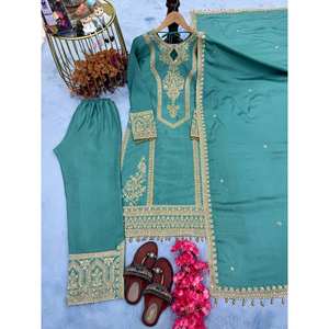 Conjunto de Fiesta para Mujer de Diseñador, Elegante Top Plazzo y Hermoso Dupatta - Product Image 4