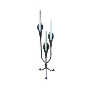 Porte-bougie conique en métal doré de luxe, style moderne minimaliste, grand support à bougie avec base sphérique pour mariage et centre de table. - Product Image 6