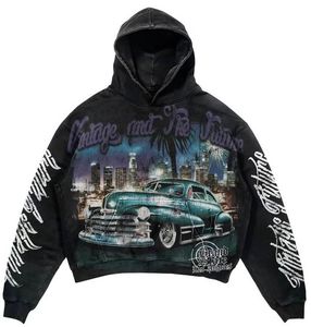 ชุดเซ็ตเสื้อฮู้ดดี้และกางเกงวอร์มแบบสั่งทำ OEM ผ้าหนานุ่ม พิมพ์ลายสกรีน ทรงโอเวอร์ไซส์ ผ้าฝ้ายทรงบานหลวมๆ สำหรับผู้ชาย - Product Image 2