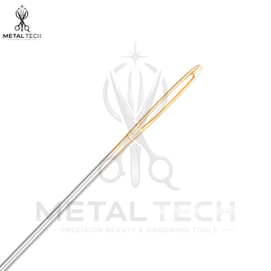 Newest Design Gold Eye Hair <b>Extension</b> Needles, High Polish Stainless Steel Large Eye Straight Sewing Needles for Wig Crafting - Product Image 5