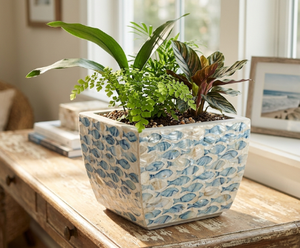 Maceta Decorativa de Nácar Natural, Hecha a Mano, Estilo Costero, para Interiores y Exteriores, Adorno para Jardín y Hogar, de Vietnam - Product Image 2