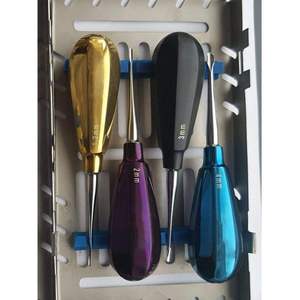 Élévateurs dentaires luxateurs en acier inoxydable, instruments d'extraction manuels, poignée ergonomique, certifiés CE, couleur argent - Product Image 4