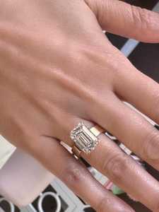 Luxury 5.00CT VS1 Emerald Cut Diamond Solitaire <b>Ring</b> Lab Grown 14K Solid Gold Fine <b>Proposal</b> Charms For Lovers - Product Image 5