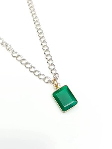 Pendentif en onyx vert naturel, argent sterling 925, plaqué or, collier, bijou, cadeau pour elle, prix de gros, fournisseur en gros - Product Image 6