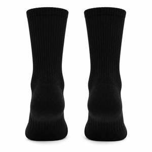 Dumela <b>Black</b> Crew <b>Socks</b> Men Cotton Anti-Bacterial Knitted Breathable Sports Solid Pattern Custom Embroidered Logo Cuff Autumn - Product Image 2