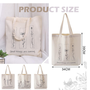 Sac fourre-tout en toile de haute qualité, coutures robustes, sac d'épicerie réutilisable, sac de transport léger et tendance pour les courses quotidiennes - Product Image 2
