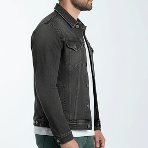 Veste en jean délavée 100 % coton de haute qualité, coupe courte, style vintage décontracté, fermeture boutonnée, style hip-hop - Product Image 5