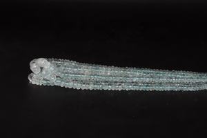 AAA Blue Aquamarine Faceted Rondelle Beads 4-7mm Size Range Natural Gemstone - Product Image 4