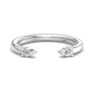 luxury rose gold pear cut diamond <b>two</b> <b>stone</b> open cuff <b>ring</b> minimalist bypass adjustable band stackable fashion jewelry for women - Product Image 5