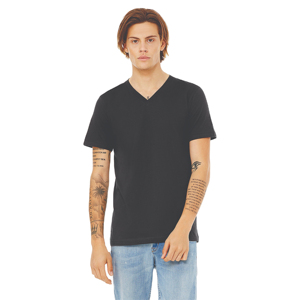 T-shirt personnalisable en jersey de coton à col en V, manches courtes, respirant, coupe classique, grandes tailles, vierge, uni, avec motif ou logo, pour homme - Product Image 1