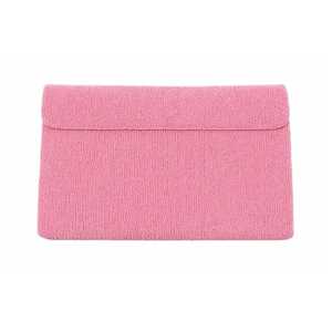 Pochette de soirée rose 1938 perlée, faite main avec perles de rocaille, sac à main style sororité personnalisé, fournisseur OEM en gros - Product Image 3