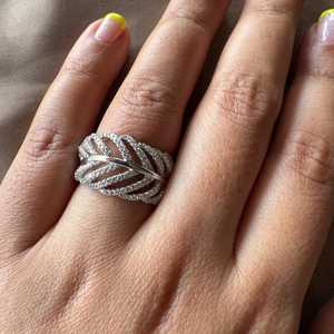 Anillo minimalista de moissanita con corte redondo estilo hoja para mujer, plata 925 original, regalo sorpresa para boda, joyería para pareja - Product Image 5
